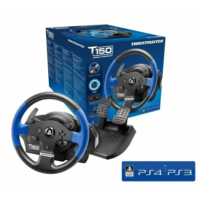 Набір ігрових контролерів - кермо і педалі Thrustmaster T150 Force Feedback Official Sony licensed Black, сумісний з ПК, PlayStation 4 і PlayStation 3