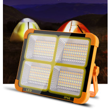 Мощный фонарь - прожектор с солнечной панелью и функцией Power bank Solar LED light 12000 mAH-100W Подарок USB LED фонарик 