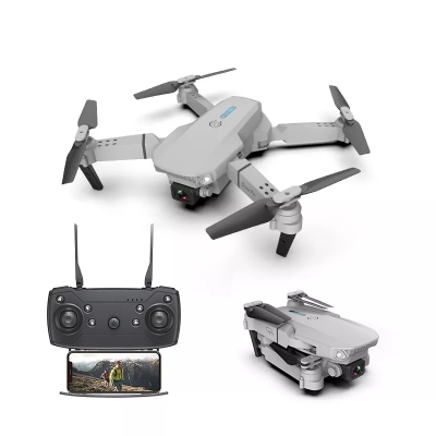 Квадрокоптер з камерою RC E88 PRO Gray - Мини дрон FPV іграшка для дитини для початківців для навчання до 20хв польоту