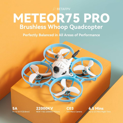Квадрокоптер BetaFPV Meteor75 Pro Brushless Whoop  Analog ELRS - FPV Дрон с камерой для обучения
