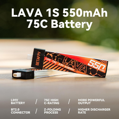 Аккумулятор BetaFPV BT2.0 Lava 1S 550mAh 75C 4 шт – аккумулятор для дронов Cetus и Meteor