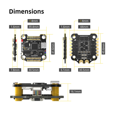 SpeedyBee F405 V3 BLS 50A 30x30 FC&ESC Stack - Полетный контроллер с регулятором скорости 3-6s BLHeli_S 4-in-1 ESC