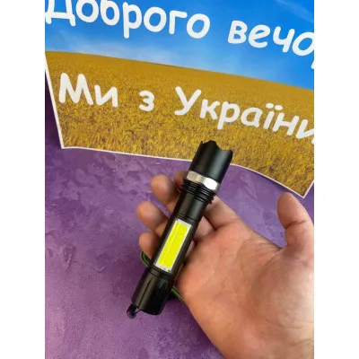 Мощный тактический LED фонарь COP BL-9626 158000 W светодиодный черни Ударопрочный Подарок USB LED фонарик Бесплатная доставка по Украине