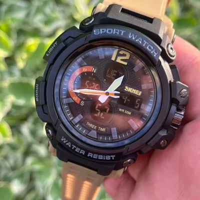 Часы мужские Skmei 1343 Black-Khaki