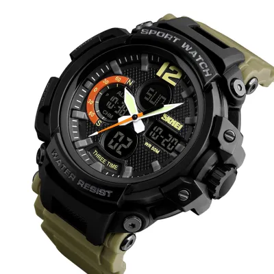 Часы мужские Skmei 1343 Black-Khaki