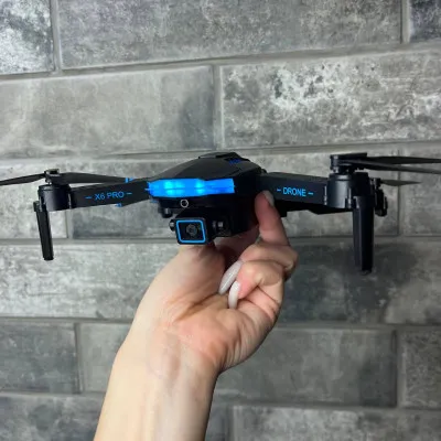 Квадрокоптер с HD камерами Drone X6 PRO - Мини дрон FPV Игрушка для ребенка 20мин обход помех 100м